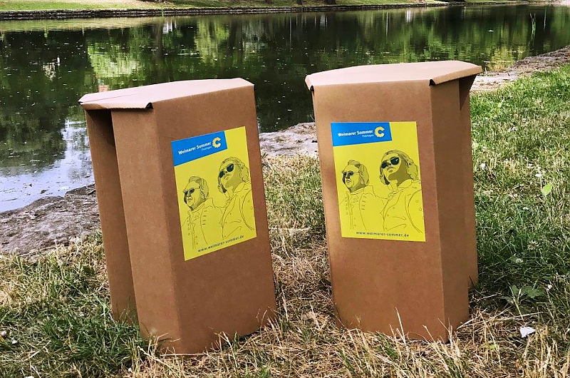 Weimar Open-Air 2018: Papphocker statt Tische und Stühle, Foto: Christofer Hameister